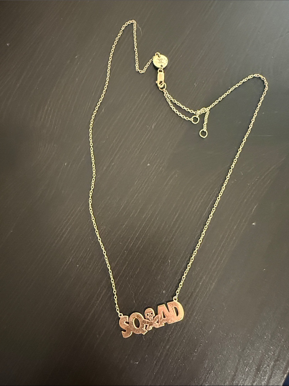 Rose Gold "SQUAD” Script Pendant Necklace